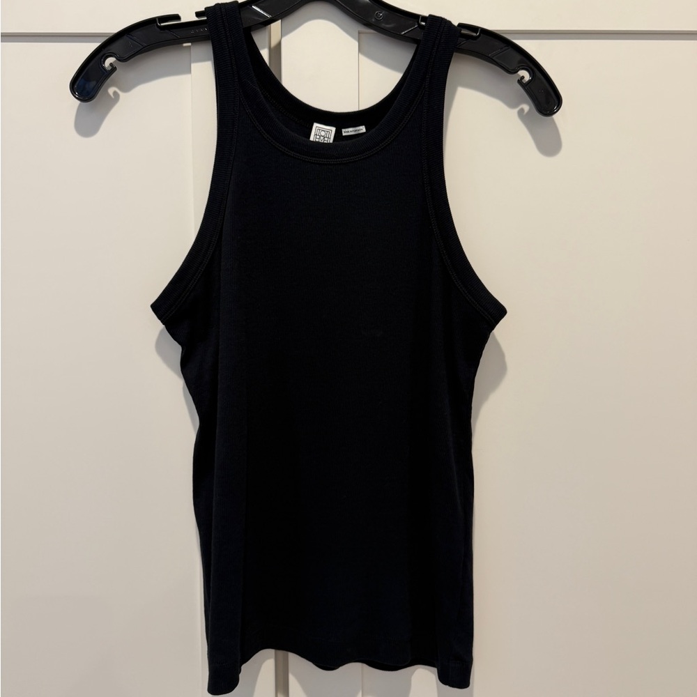 Toteme Black Ribbed Tank Top